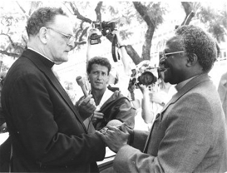 Archbishop Denis Hurley with Archbishop Desmond Tutu Image:  Denis Hurley Centre