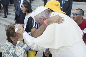 Pope greets the sick during 2019 visit to Chile