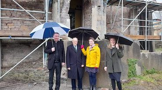 Canon Peter Morgan, Sir Neil Butterfield,  Selaine Saxby, MP and Rebecca Barrett, at Church of the Immaculate Conception, Barnstaple