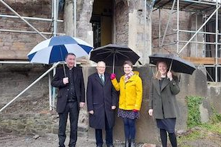 Canon Peter Morgan, Sir Neil Butterfield,  Selaine Saxby, MP and Rebecca Barrett, at Church of the Immaculate Conception, Barnstaple