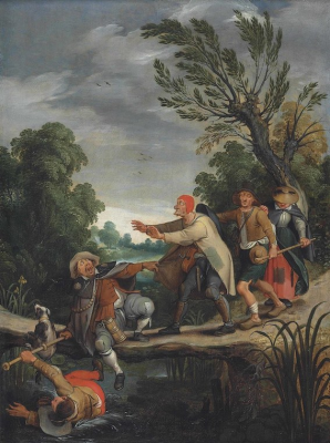 The Blind Leading the Blind, by Sebastian Vrancx © Christie's London, 9 July 2014