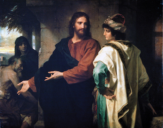 Christ and the Rich Young Man by Heinrich Hofmann 1889 © Bought by John D Rockefeller Jr, at Riverside Church, New York