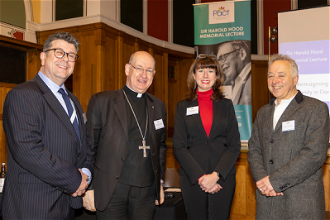 Andy Keen-Downs, Pact CEO, Bishop Richard Moth, Professor Anna Rowlands,  Writer Frank Cottrell Boyce.  Image Andy Aitchison