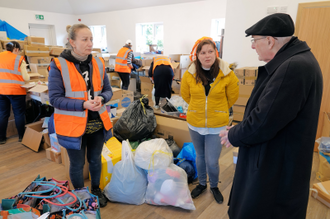 Bishop Alan Hopes with  St Olga's volunteers... Image Keith Morris