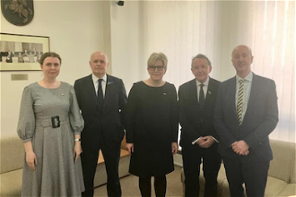 Members of the alliance with Lithuanian Prime Minister Ingrida SimonUte