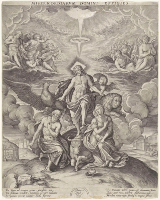 Allegory of the Mercy of Christ, Engraving by Hieronymus Wierix  © Christian Art / Alamy