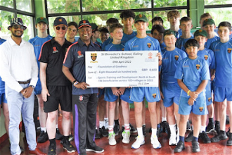 St Benedict's presents donation to Foundation of Goodness charity. Image St Benedict's School