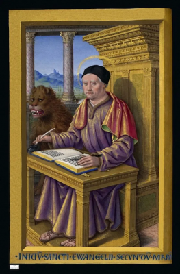 Saint Mark the Evangelist, Illuminated miniature by Jean Bourdichon © La Bibliothèque nationale de France, Paris