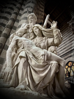 Pietà with Saint Nicodemus and Mary Magdalene by Ippolito Scalza, 1579, © Christian Art