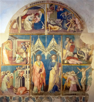 St Philip the Apostle and St James the Less, by Parri di Spinello, Basilica of San Domenico, Arezzo, Tuscany, © Alamy stock photo