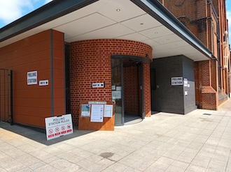 Polling Station at Sacred Heart Church, Battersea,