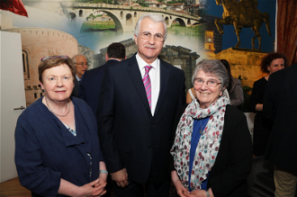 Dr Mary McHugh, Chair, Ambassador Qirko and Sr Imelda Poole IBVM  - Image: Anthony Tynan-Kelly