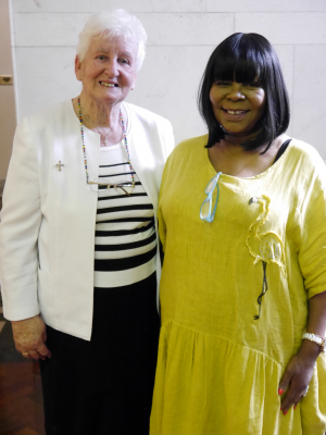 Dr Marie-Henry Keane OP with Her Excellency Nomatemba Tambo. Photo by Sarah Finucane