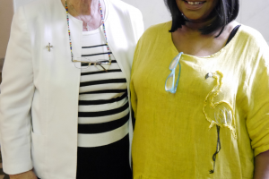 Dr Marie-Henry Keane OP with Her Excellency Nomatemba Tambo. Photo by Sarah Finucane