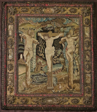 The rare Crucifixion embroidery