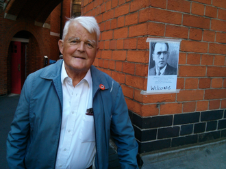 Bruce Kent with his hero Franz Jägerstätter