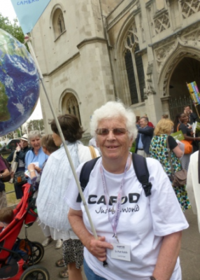 Sr Pat Robb at a climate lobby in 2015