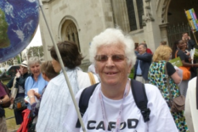 Sr Pat Robb at a climate lobby in 2015