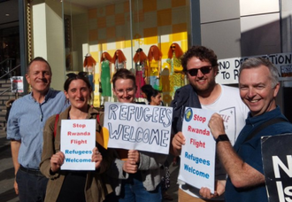 'Refugees welcome' banners in Birmingham