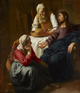 Jesus at the home of Martha and Mary  - Vermeer - Scottish National Gallery
