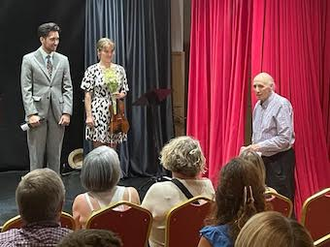 l-r: Chloe Dickens,  Eliot Warburton and CaAPA vice chair Michael Slater at the Club for Acts and Actors