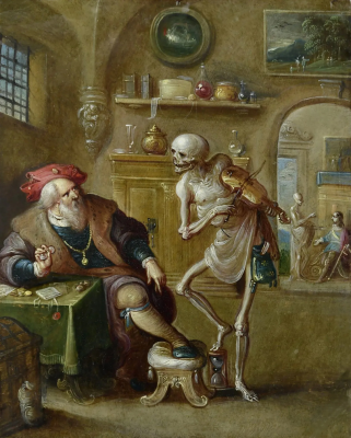 Death and the Rich Man, by Frans II Francken, © Galerie Lowet de Wotrenge, Antwerp, Belgium