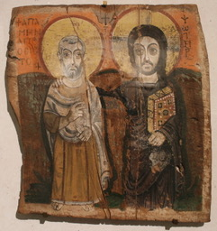Christ and Abbot Mena Coptic Icon - The Louvre, Paris - Wiki Image