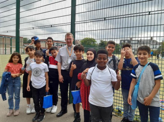 Bishop John with the children. Image: CBCEW