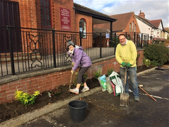 Work in parish garden - image Diocese of Leeds