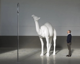 Camel (Albino) Contemplating Needle (Large), by John Baldessari © Beyer Projects, New York