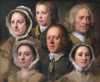 Heads of Six of Hogarth's Servants, Painting by William Hogarth © Tate Britain, London