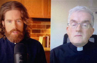 Brian Holdsworth with Fr Hugh Mackenzie - Screenshot ICN/JS