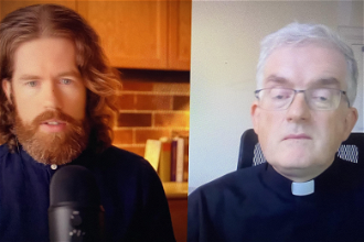 Brian Holdsworth with Fr Hugh Mackenzie - Screenshot ICN/JS