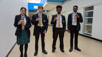 ASFA's language ambassadors (L-R) Nicole, Jakub, Mohamed and David