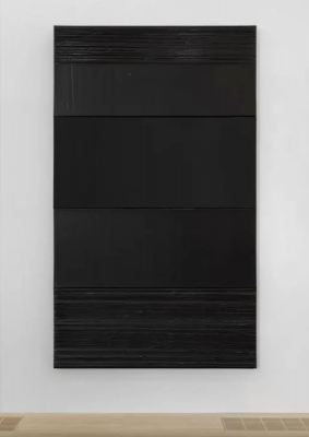 Painting 304 x 181 cm, 9 December 2007, by Pierre Soulages (born 1919) Acrylic paint on four canvases © Tate Modern, London