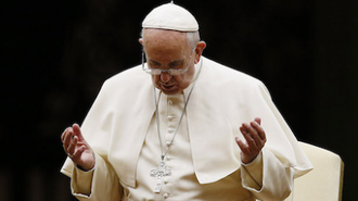 Pope Francis praying  during General Audience - Image Vatican Media