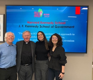 Fr Patrick Devine with faculty members of Harvard Kennedy School