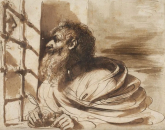 St John the Baptist in Prison, visited by Salomé. Possibly Guercino © Princeton University Art Museum. Gift of Nathan V Hammer