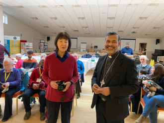 Barbara Butler with Conference chair, Bishop John Perumbalath of Bradwell