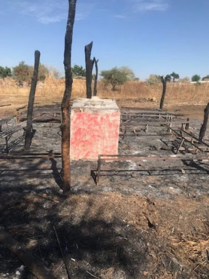 Little remains of the Sudan Church of Christ in Doka Town