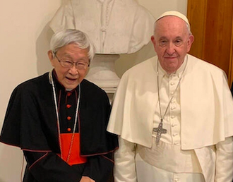 Cardinal Zen with Pope Francis. Vatican Media