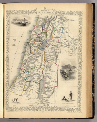 Map of Ottoman Palestine in 1851, Maps drawn and engraved by J. Rapkin, H. Warren, J. Rogers, J. & F. Tallis © Wikimedia Commons