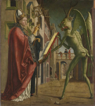 Saint Augustine and the Devil, by Michael Pacher © Alte Pinakothek, Munich