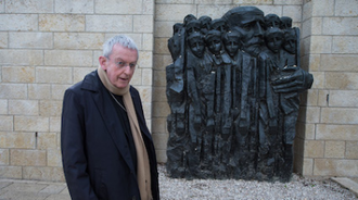 Bishop Lang at Yad Vashem. Image:  CBCEW