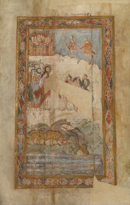 The Miracle of The Gadarene Swine, Unknown illustrator, probably made in Canterbury, circa 1000AD.
