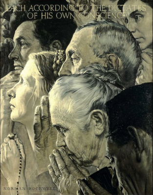 Freedom of Worship, by Norman Rockwell. 1943. © Norman Rockwell Museum, Stockbridge, Massachusetts
