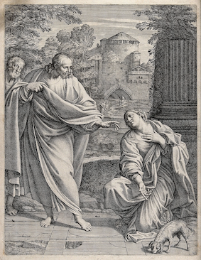 Jesus and the Syro-Phoenician woman, by Pietro del Pò, after a painting by Annibale Carracci, mid 17th century, © Welcome Collection