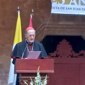 Cardinal  Beniamino  Stella speaking in Havana.  Image © ACN