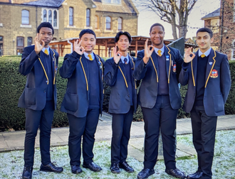 O for Outstanding!  Left to right:   Joshua, Paul, Gabriel, Ify and Yusuf