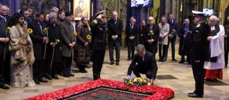 Ukrainian Ambassador lays wreath on Tomb of the Unknown Soldier. Image: Westminster Abbey